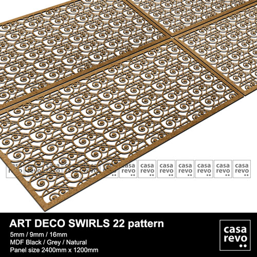 CASAREVO MDF art deco Swirls pattern