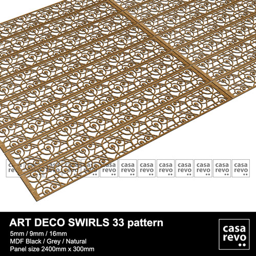 Art DECO MDF SWIRLS 33 panels