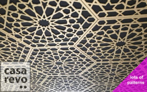 Ceiling panels in moroccan style MDF painted Gold