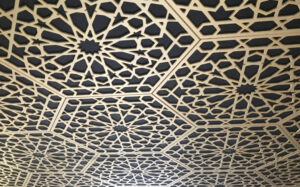 Ceiling panels in Arabic style MDF painted Gold
