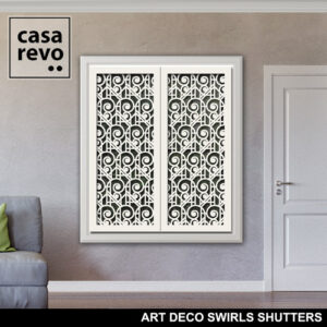 ART DECO SWIRLS White Window Shutters by CASAREVO