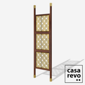 DWELL Gold Sapele Frame 3 panel room partition