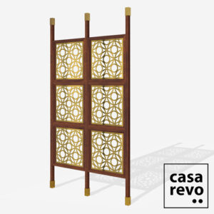 DWELL Gold Sapele frame 6 panel room partition