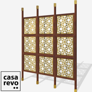 DWELL Gold Sapele frame 9 panel room partition