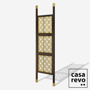 DWELL Gold Walnut Frame 3 panel room partition