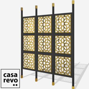 JUNO ARABIC Gold Black frame 9 panel room partition