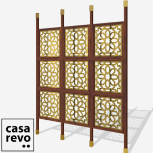JUNO ARABIC Gold sapele frame 9 panel room partition