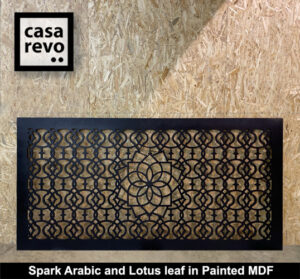 Spark arabic and Lotus Leaf design black MDF