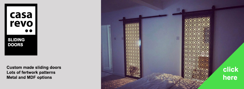 made to measure sliding door with fretwork