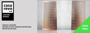 Copper and brass laminate MDF panels by CASAREVO