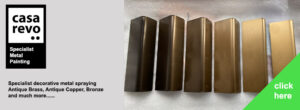 Decorative metal spray painting in brass and bronze by CASAREVO